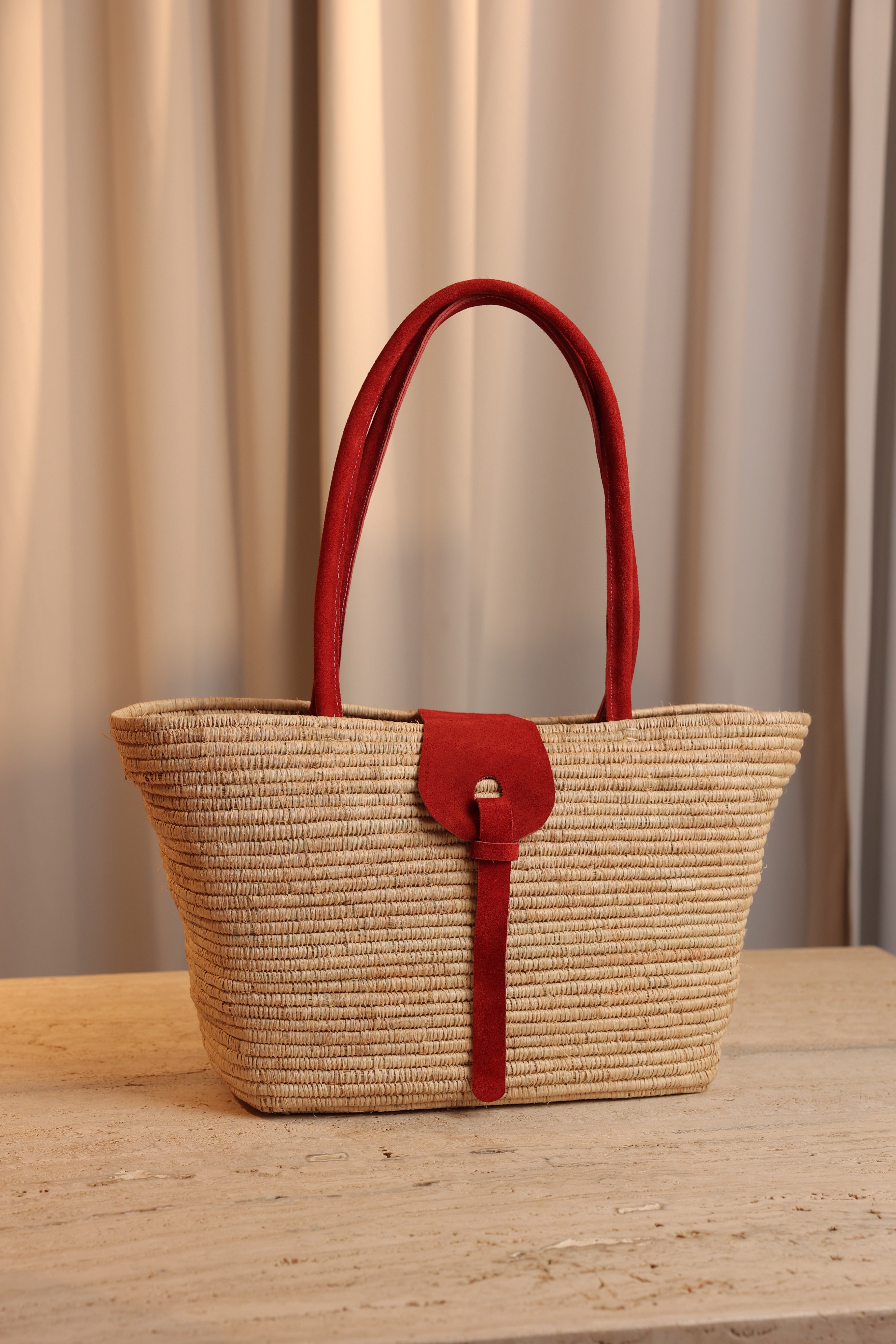 Red Raffia Bag