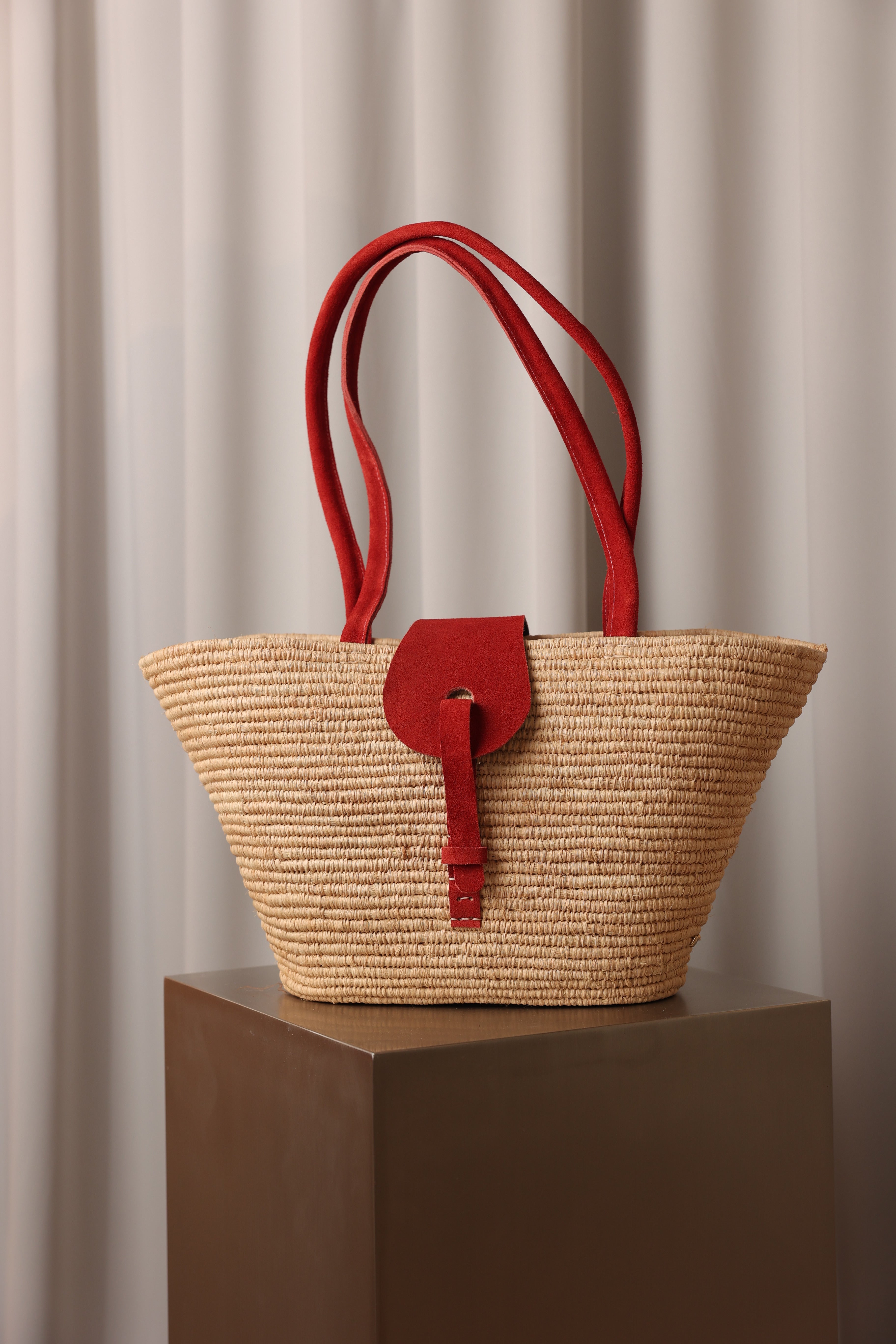 Red Raffia Bag