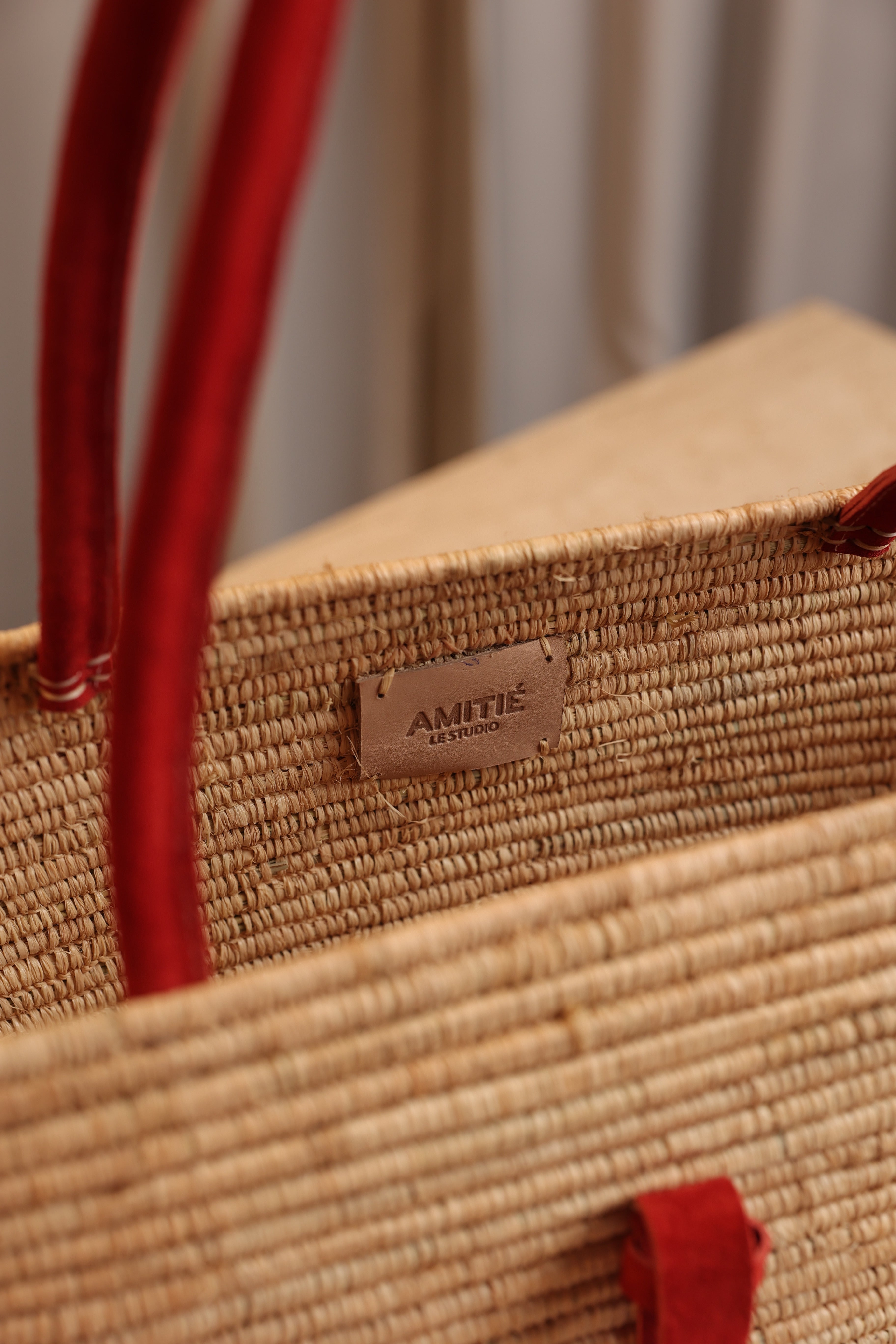 Red Raffia Bag