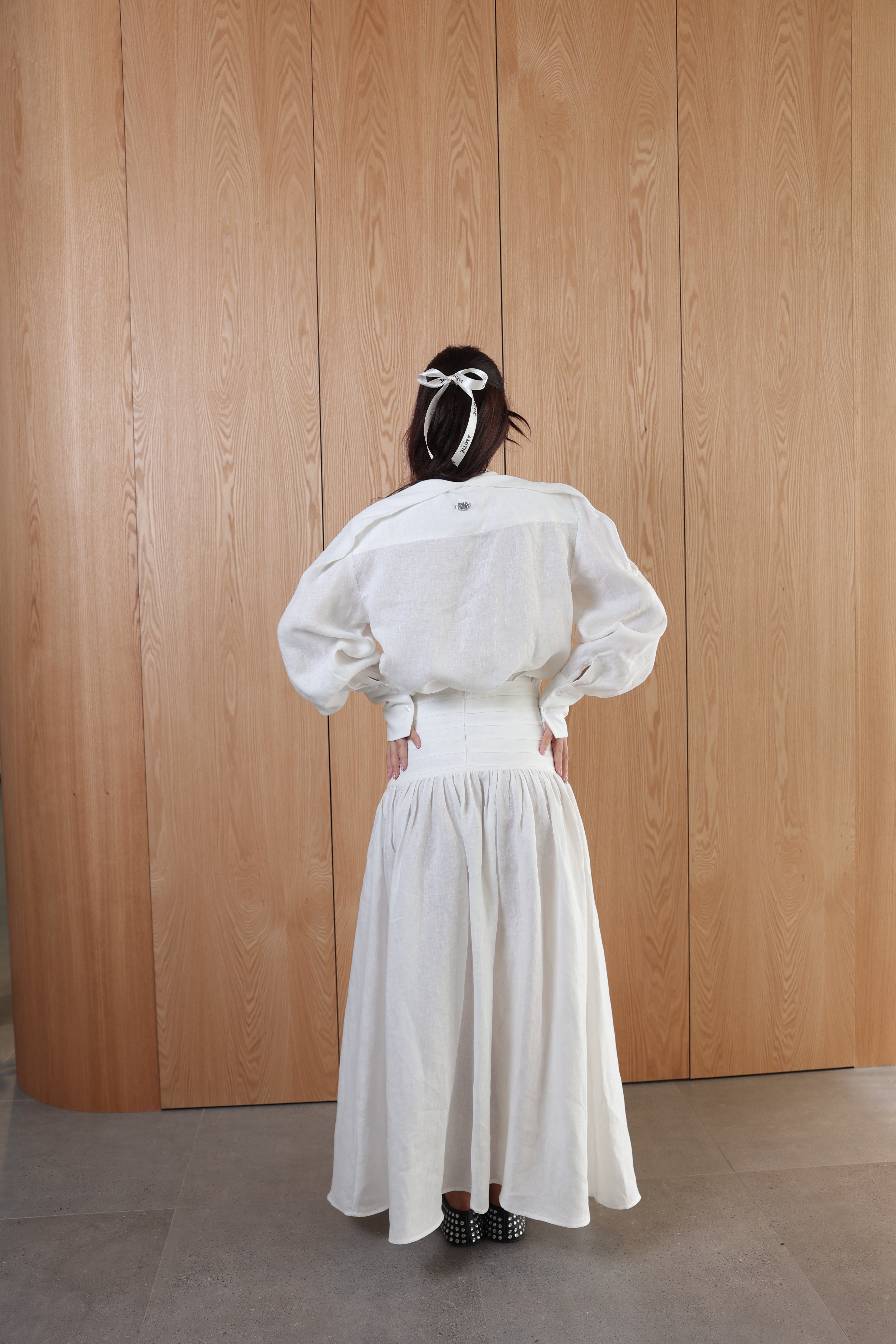 Linen shirt+skirt