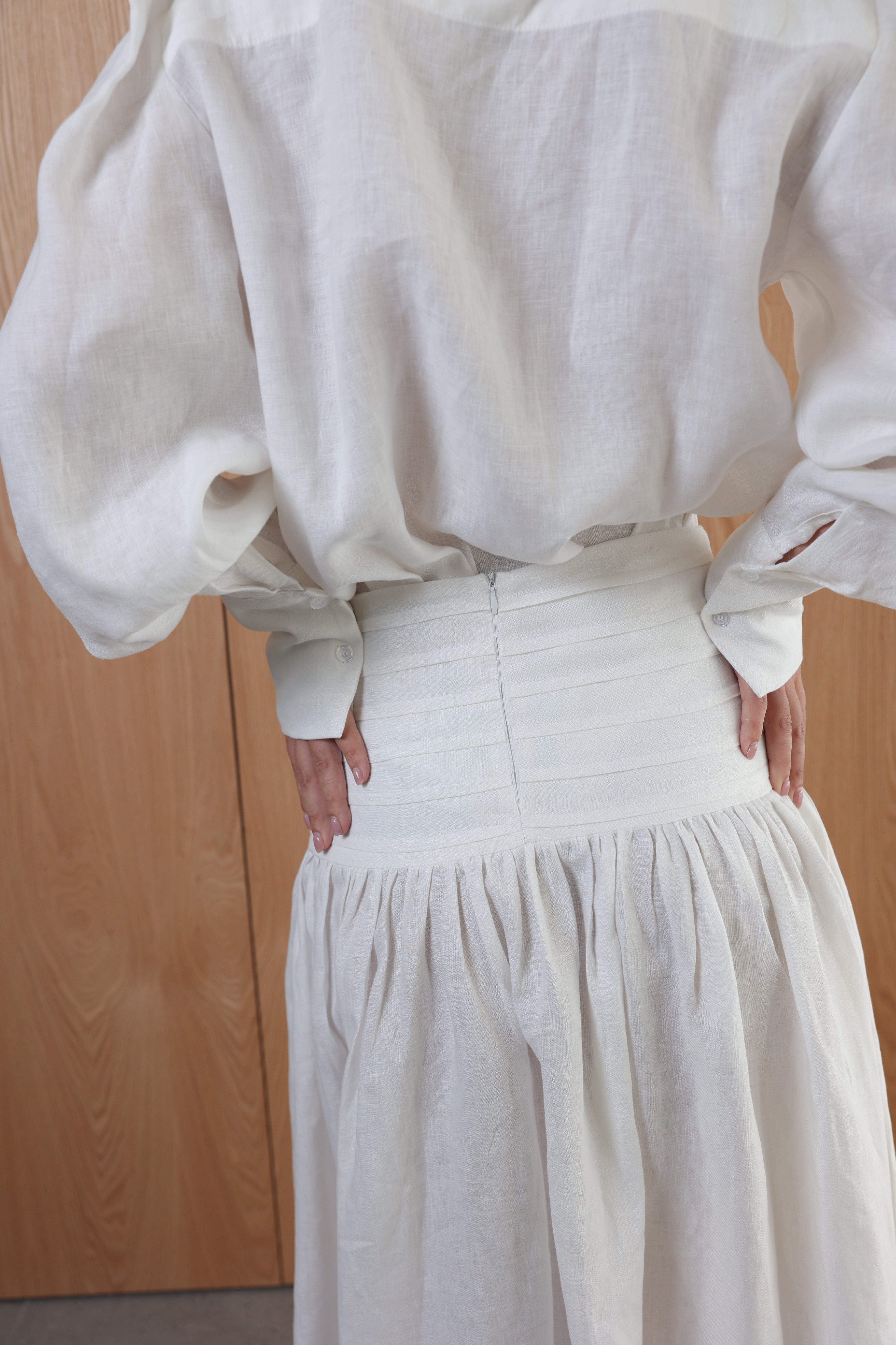 Linen shirt+skirt