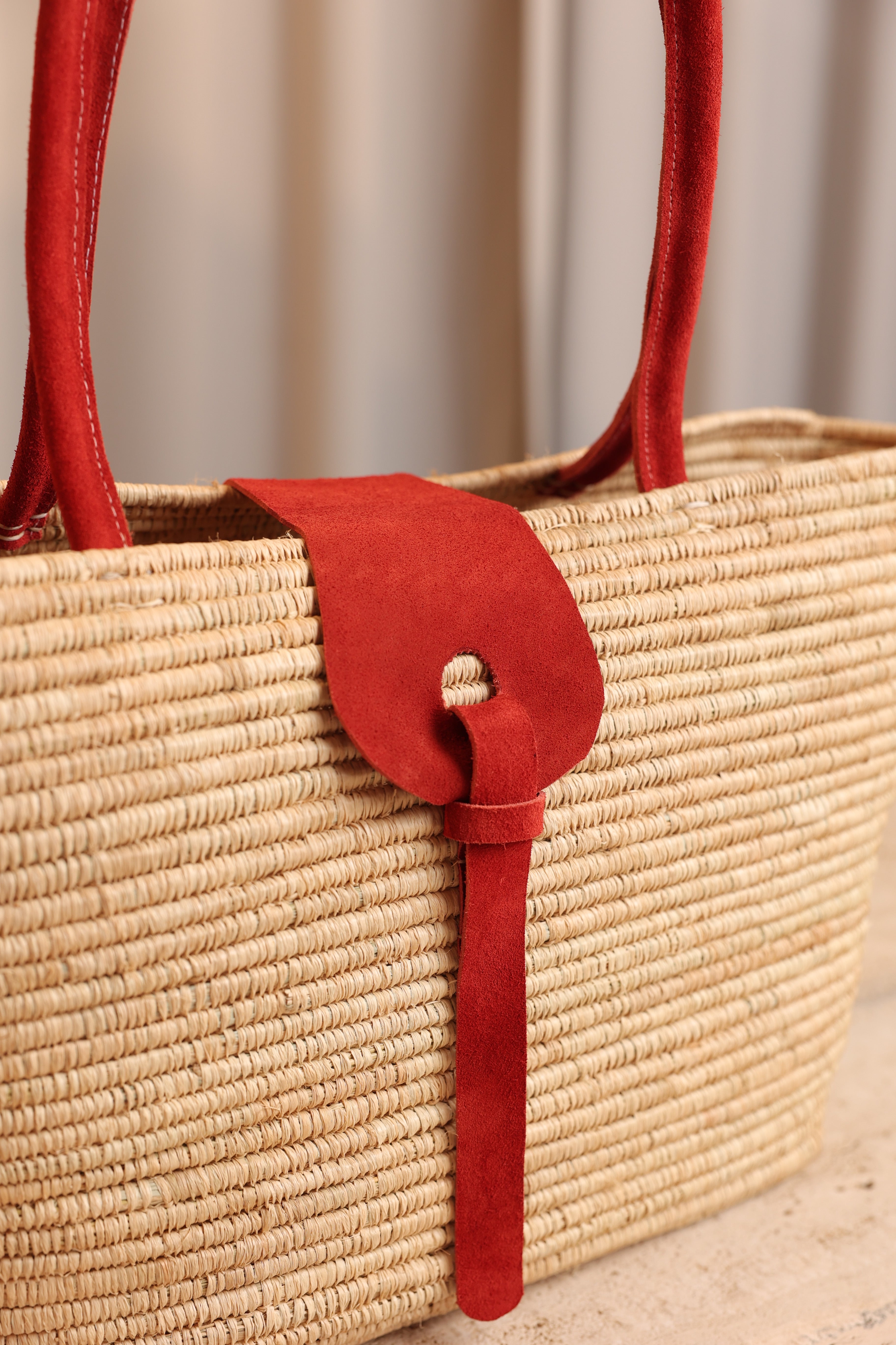 Red Raffia Bag