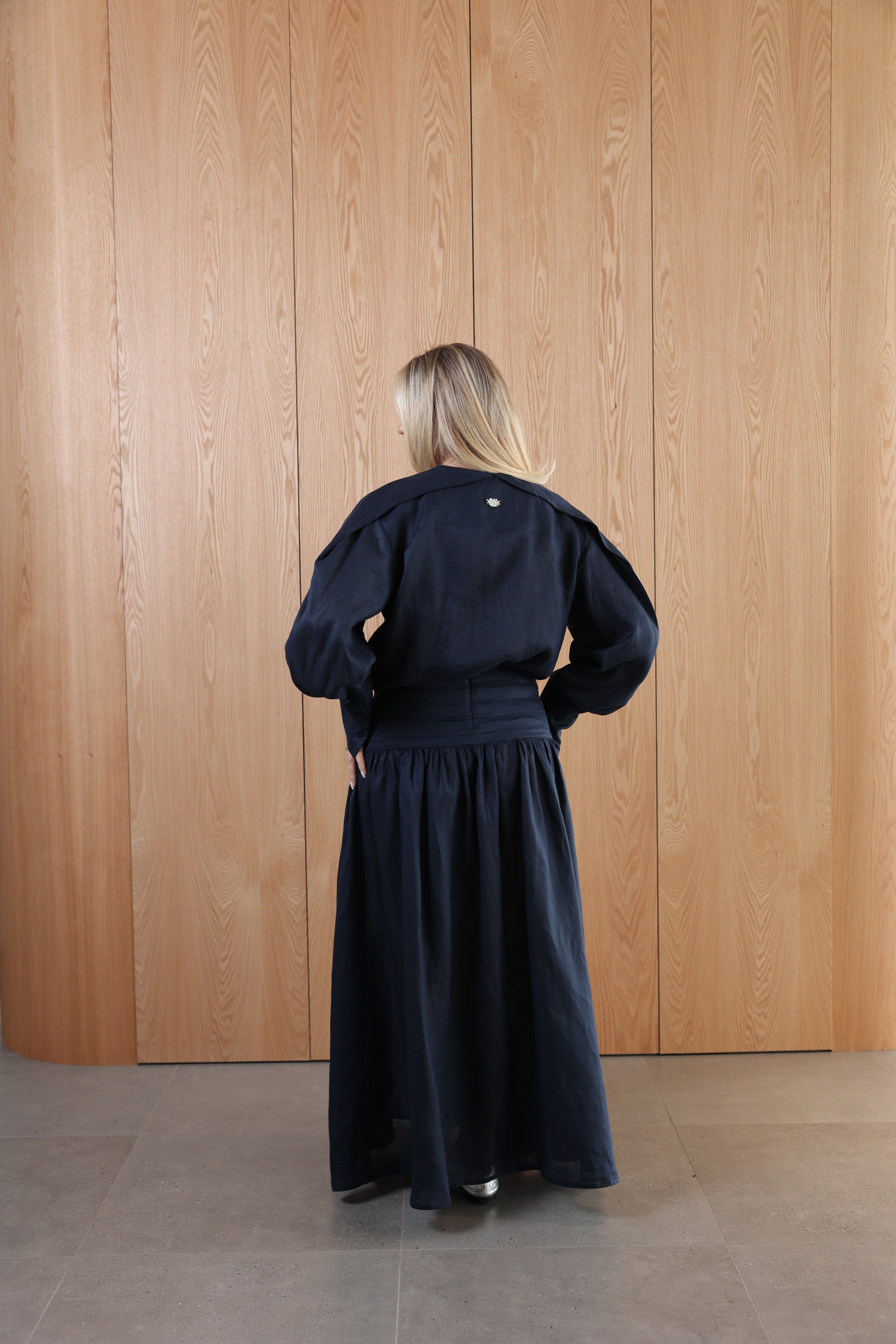 Linen shirt+skirt
