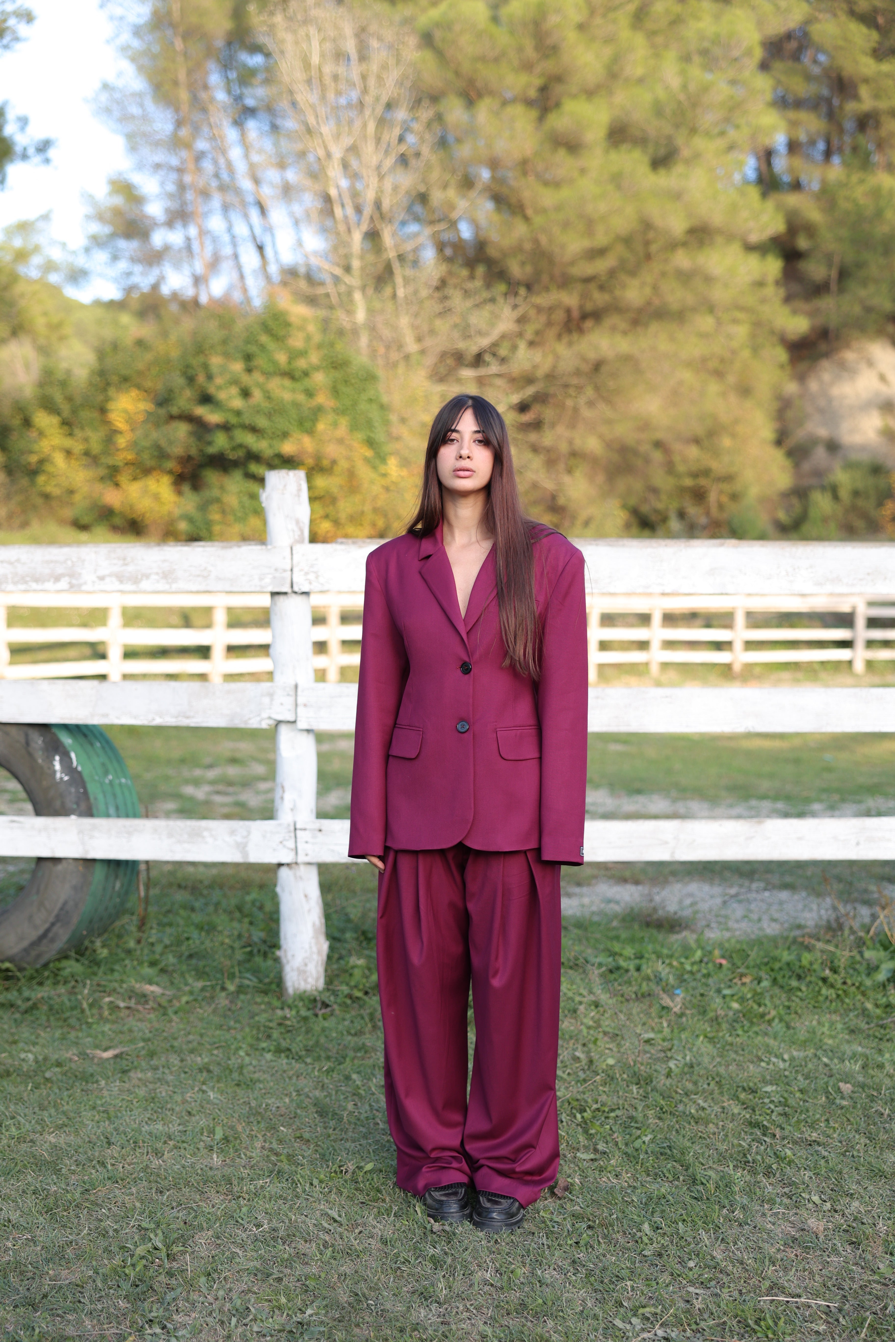 Burgundy blazer