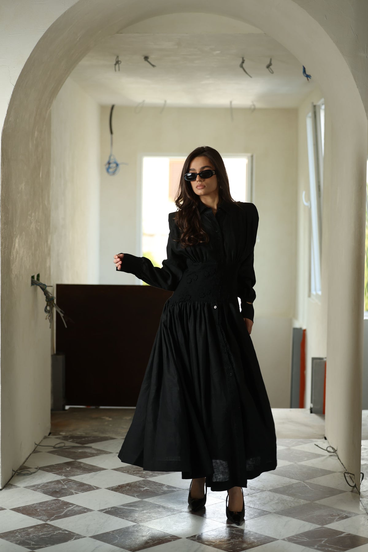 Eny Detailed Dress Black