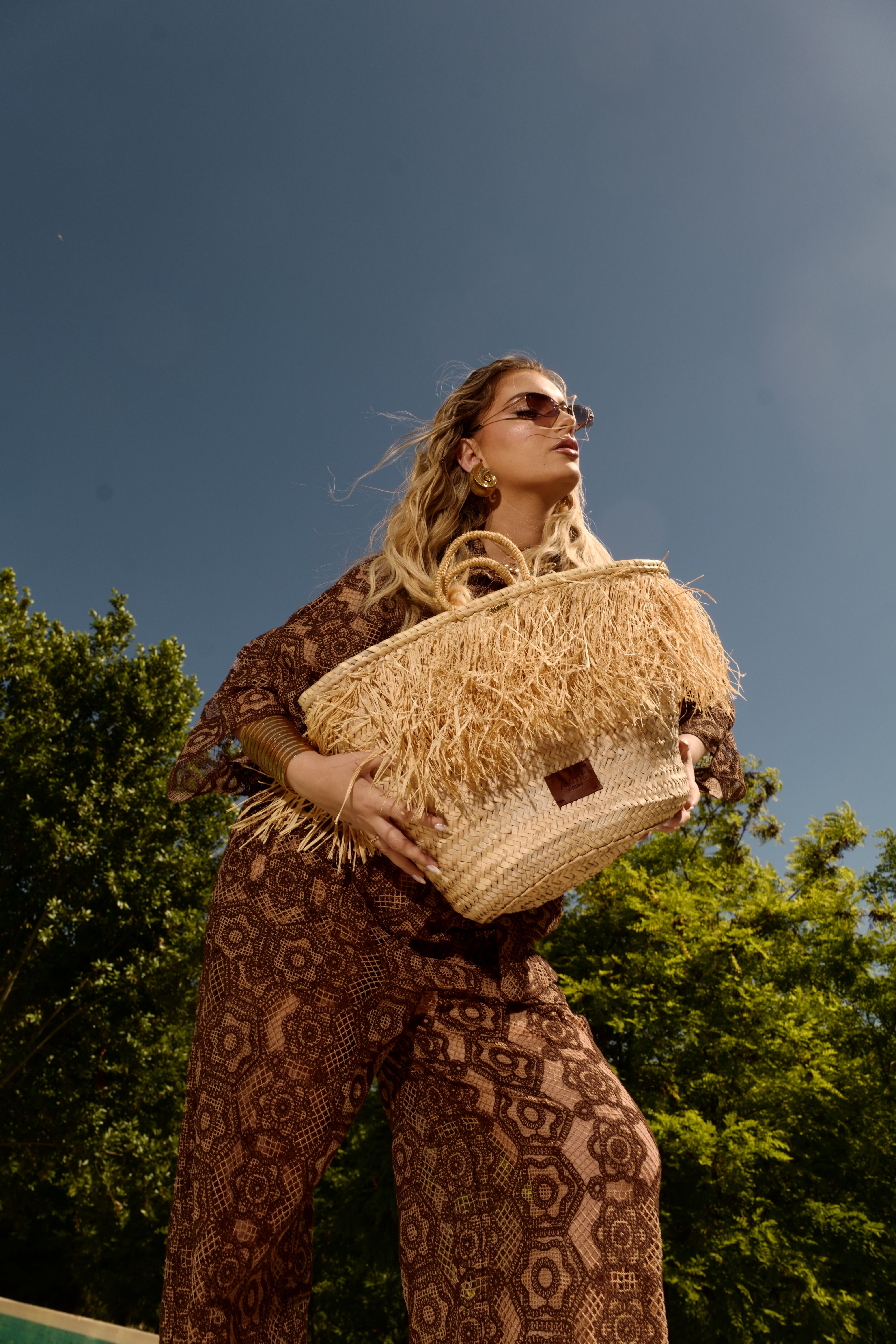 Angie Raffia Tote